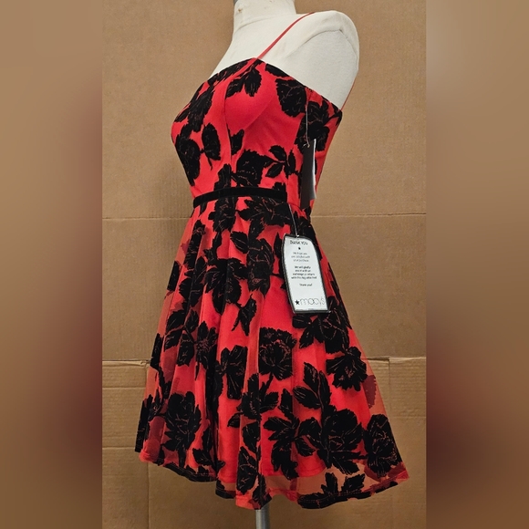 City Studio Juniors Black & Red A-Line Dress - Picture 2 of 6